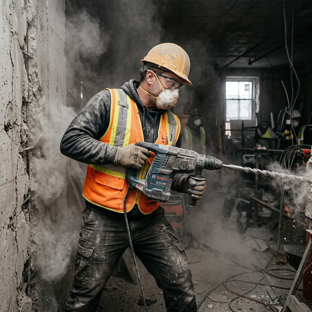 Bụi bặm khi khoan